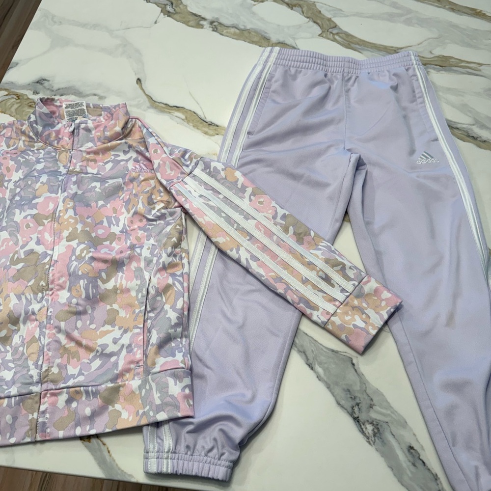 Addidas- Kids Lavender Track Suit